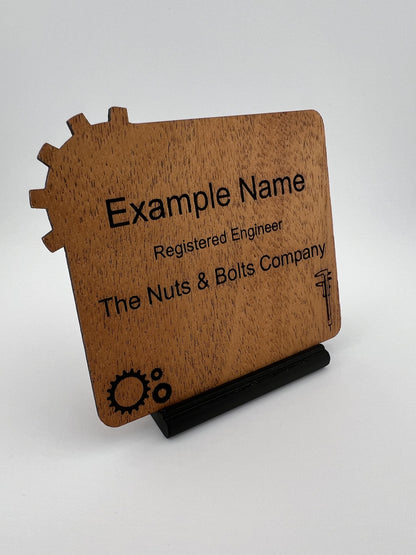 Personalized Engineer, Mechanic, Machinist, Maker Desk Name Plate Custom Desk Plaque and Office Decor Gift