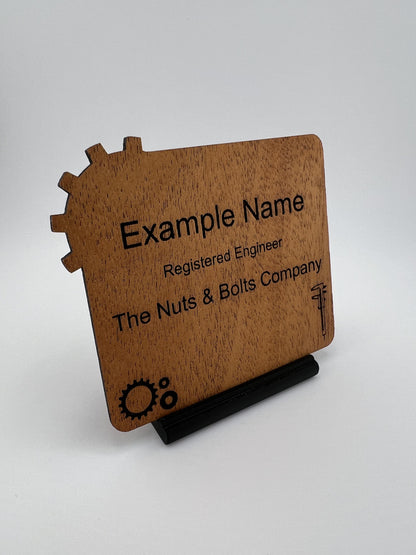 Personalized Engineer, Mechanic, Machinist, Maker Desk Name Plate Custom Desk Plaque and Office Decor Gift