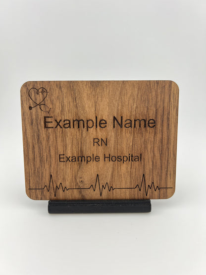 Personalized Nurse, CNA, RN, EMT Desk Name Plate Custom Desk Plaque and Office Decor Gift