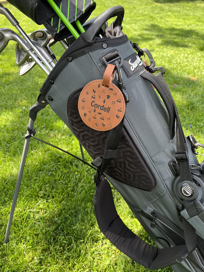 Personalized Golf Bag Tag - Custom Golf Tee Holder