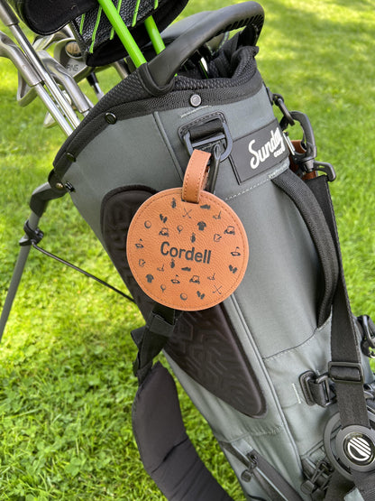 Personalized Golf Bag Tag - Custom Golf Tee Holder