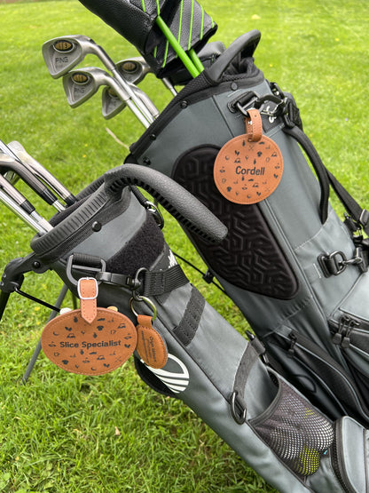 Personalized Golf Bag Tag - Custom Golf Tee Holder