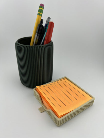 Pen and Pencil Holder &Sticky Note Holder Combo - Desk Organizer, Multi-Functional Office Supplies, Available in Multiple Colors