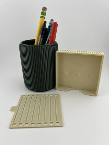 Pen and Pencil Holder &Sticky Note Holder Combo - Desk Organizer, Multi-Functional Office Supplies, Available in Multiple Colors