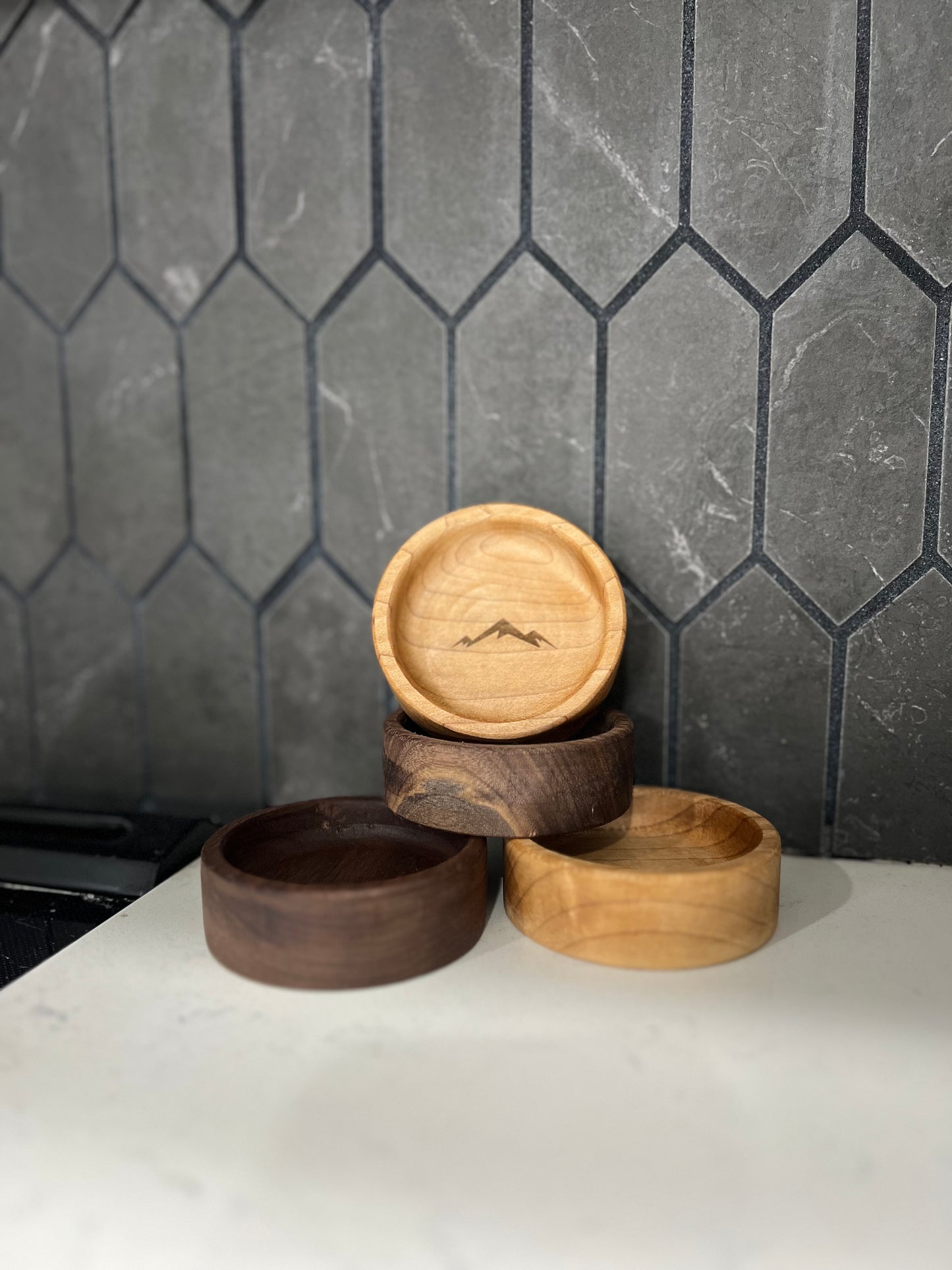 Wooden Ring & Jewelry Trays: Round, small, customizable, perfect side table accessory!