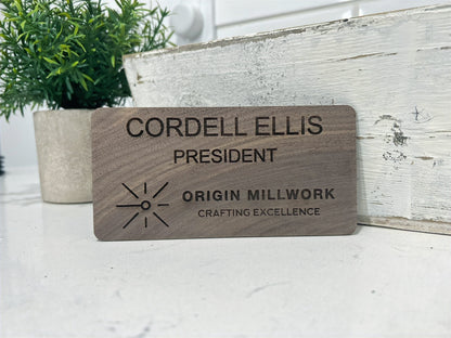 Bespoke office wall name plates and plaque Rectangular Custom office wall name plate