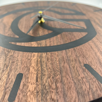 Custom Logo epoxy resin clock, Custom branded solid hardwood clock with tinted epoxy made to order