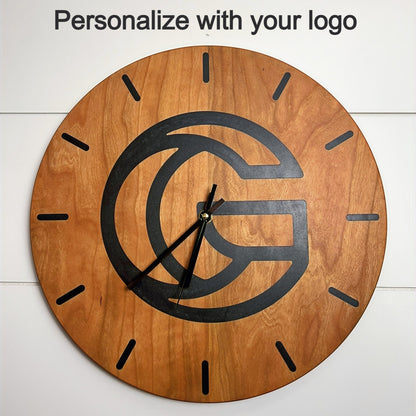 Custom Logo epoxy resin clock, Custom branded solid hardwood clock with tinted epoxy made to order