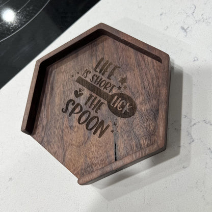 Wooden Spoon Rest - Personalized wooden spoon rest - Kitchen conversion chart