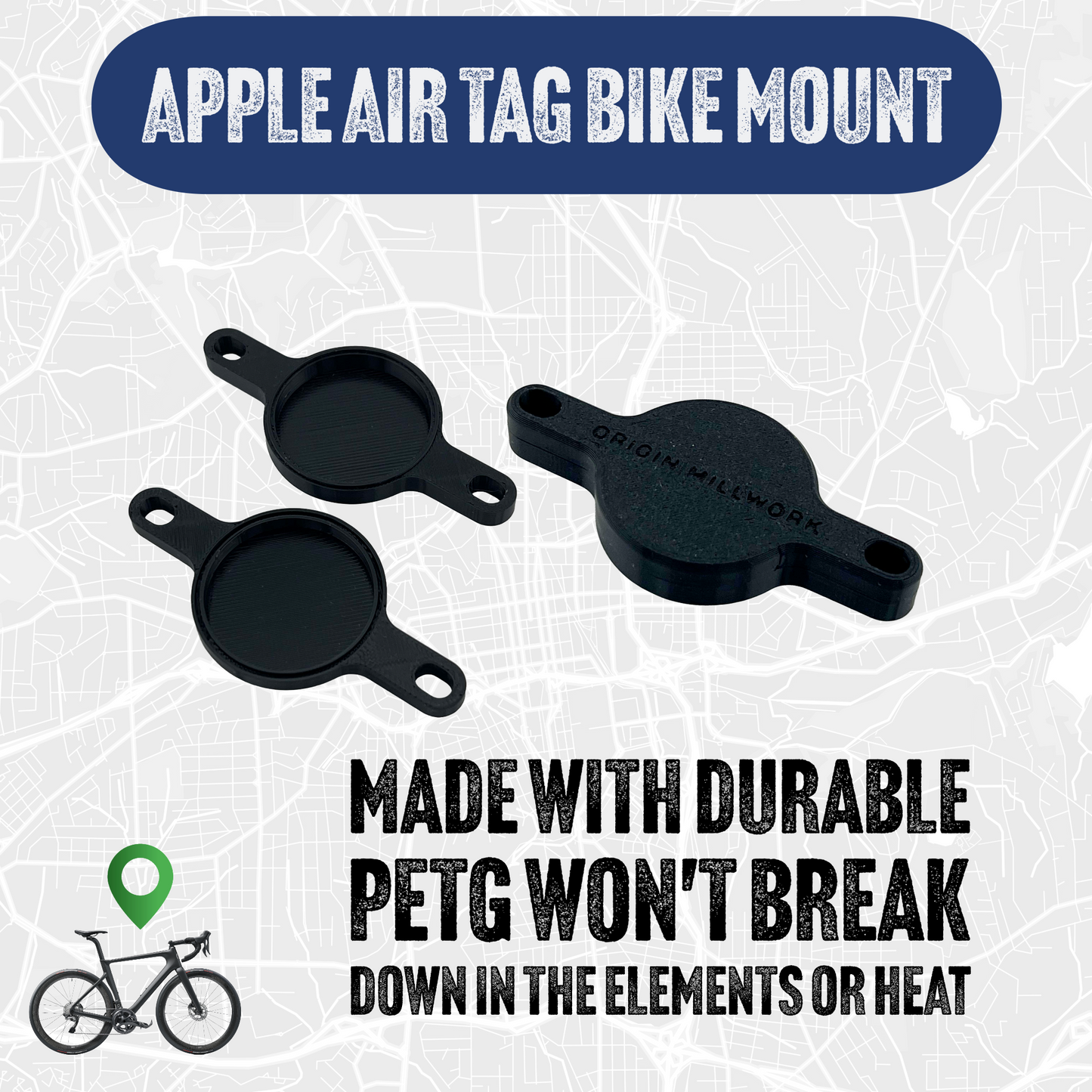 Apple Air Tag Bike Mount - Cycling Mount for Apple Air Tag